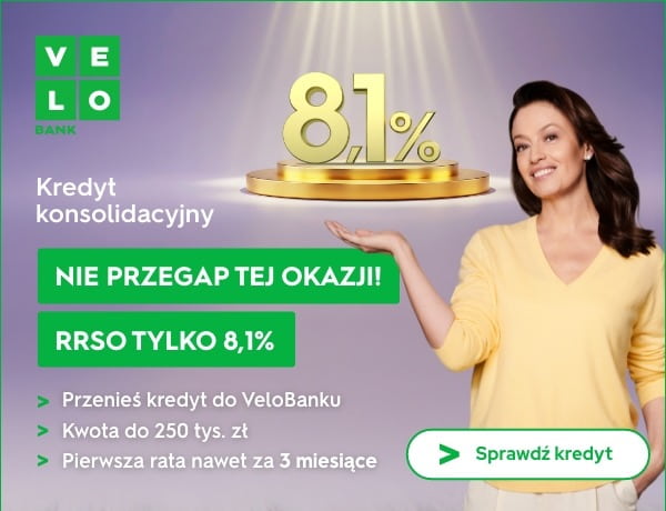 Kredyt konsolidacyjny - VeloBank. Pobierz obrazek.
